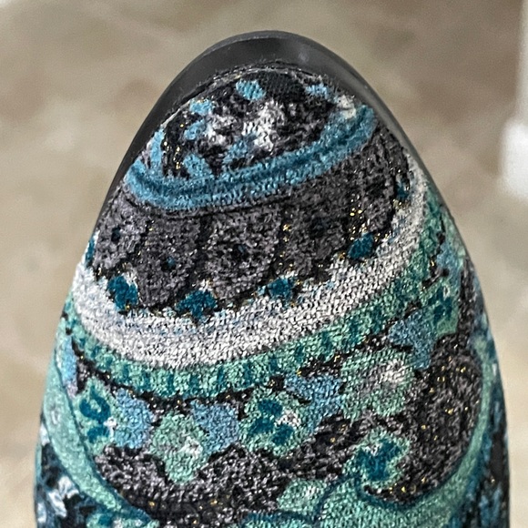 Diba paisley teal boho retro tapestry booties. - Picture 8 of 10